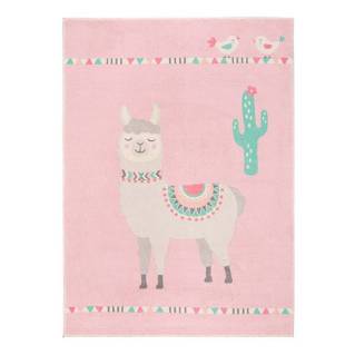 Kinderteppich Lama rosa